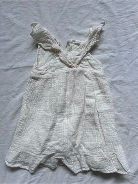 Zara Cream Textured Girls Casual Dress